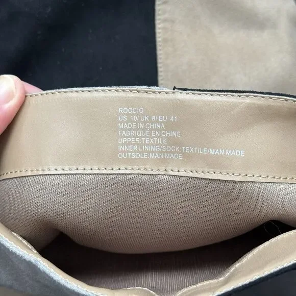 JustFab Faux Suede Patchwork Knee High Heel Boots Womens 10 Black Tan Y2K 90s - Picture 13 of 13